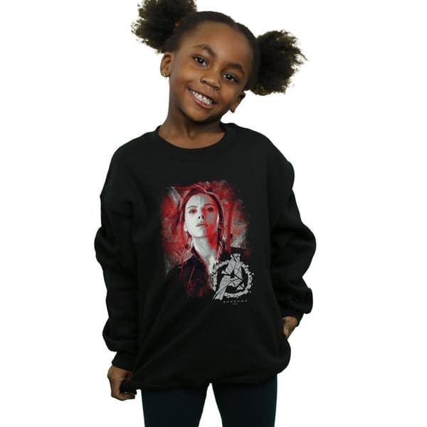 Marvel Girls Avengers Endgame Black Widow Brushed Sweatshirt