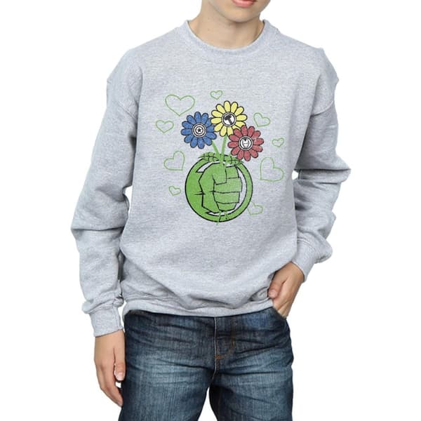 Marvel Boys Hulk Flower Fist Sweatshirt