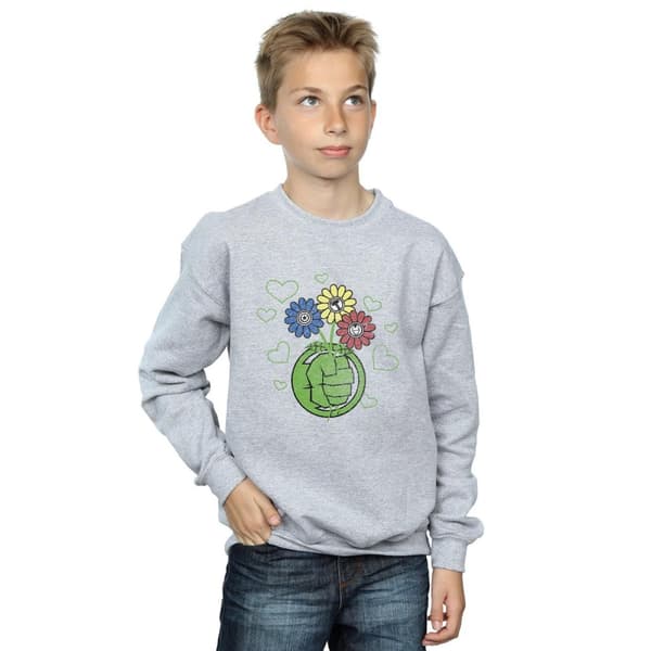 Marvel Boys Hulk Flower Fist Sweatshirt