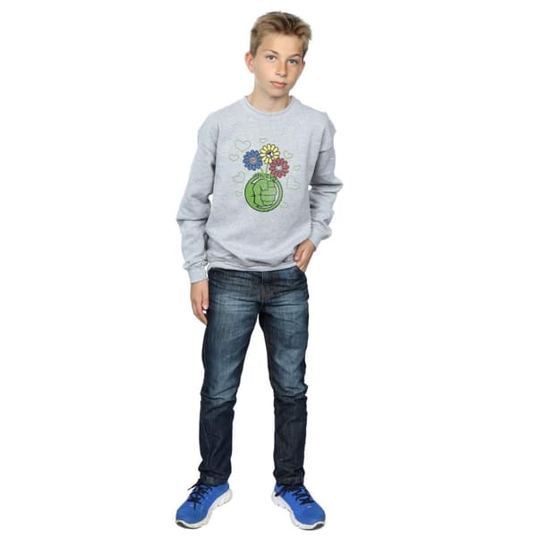Marvel Boys Hulk Flower Fist Sweatshirt