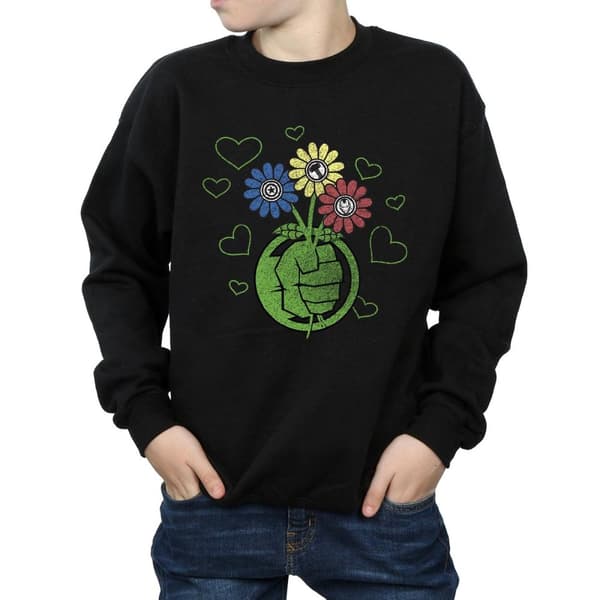 Marvel Boys Hulk Flower Fist Sweatshirt