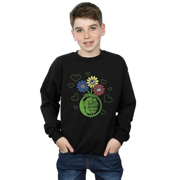 Marvel Boys Hulk Flower Fist Sweatshirt