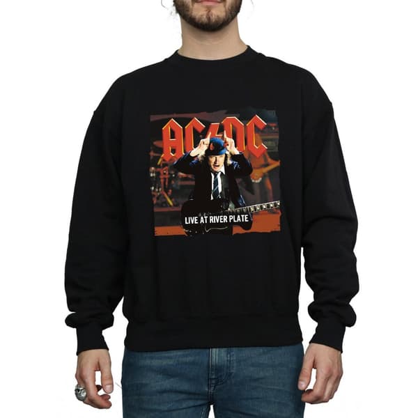 AC/DC Mens Live At River Plate Columbia Records Sweatshirt