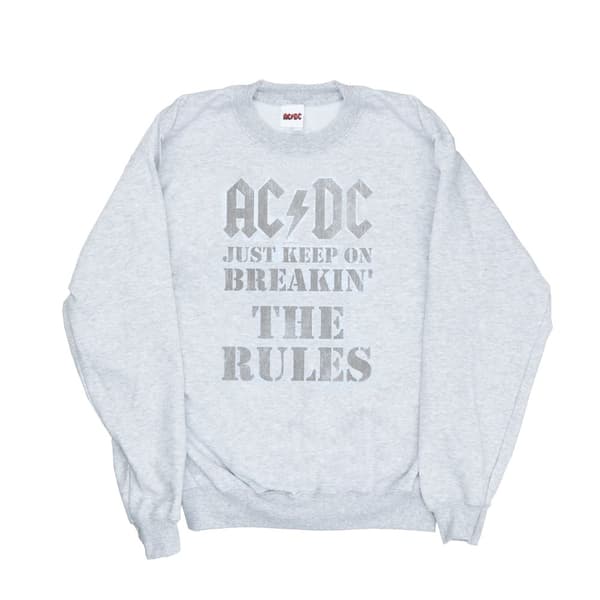 AC/DC Just Keep On Breaking The Rules - Sweatshirt för kvinnor/damer Heather Grey XXL
