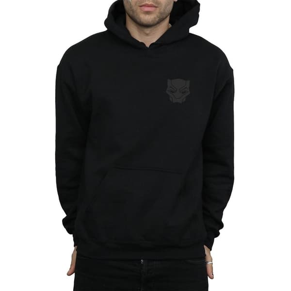 Marvel Mens Black Panther Black On Black Chest Print Hoodie