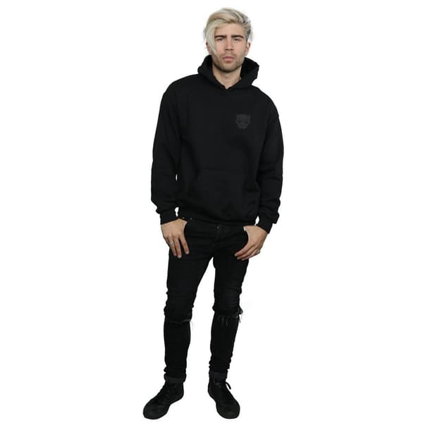 Marvel Mens Black Panther Black On Black Chest Print Hoodie
