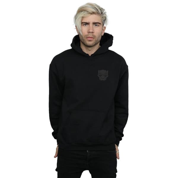 Marvel Mens Black Panther Black On Black Chest Print Hoodie