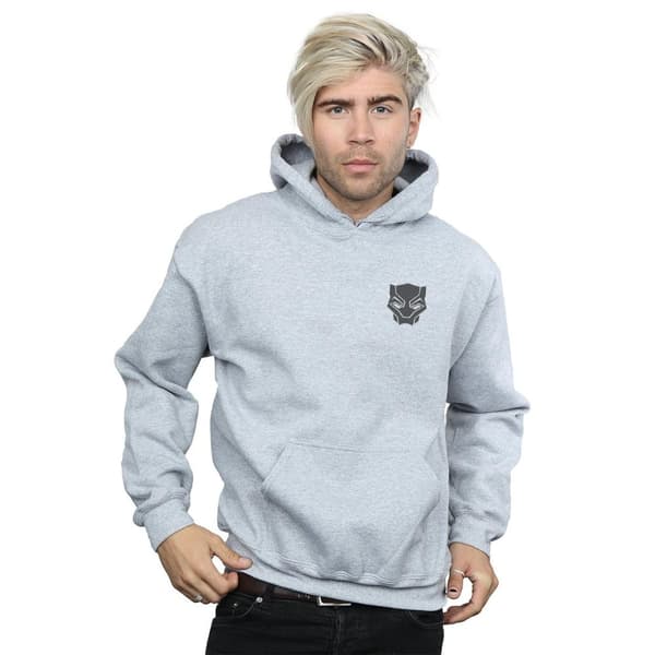 Marvel Mens Black Panther Black On Black Chest Print Hoodie