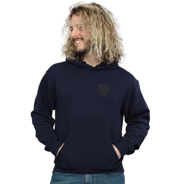 Marvel Mens Black Panther Black On Black Chest Print Hoodie