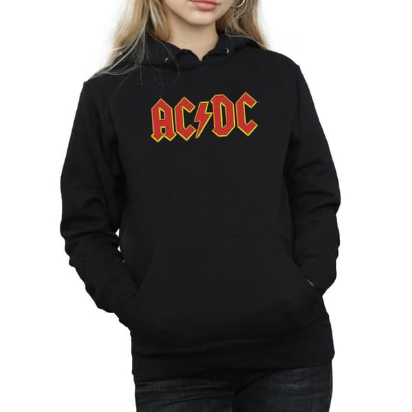 AC/DC Röd huvtröja med logotyp för kvinnor/damer