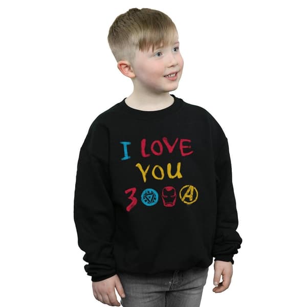 Marvel Pojkar Avengers Endgame I Love You 3000 Crayons Sweatshirt