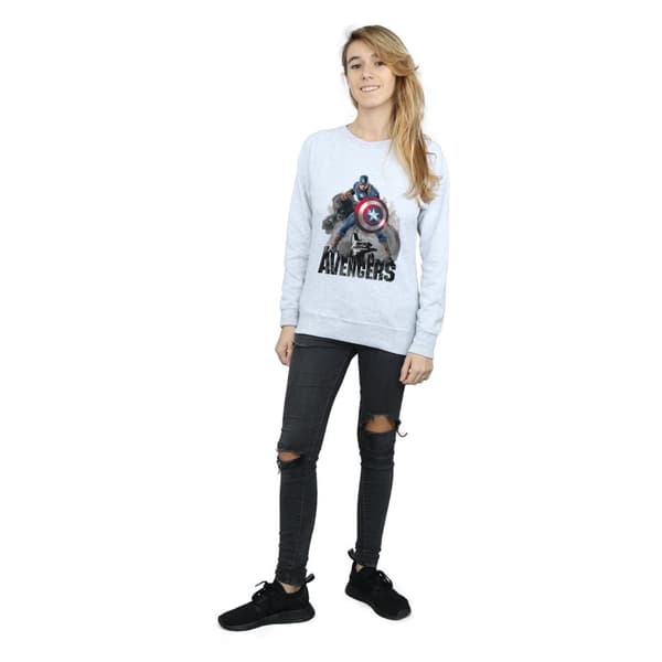 Marvel Womens/Ladies Captain America Action Pose Sweatshirt