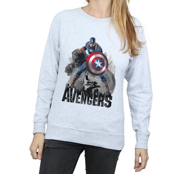 Marvel Womens/Ladies Captain America Action Pose Sweatshirt