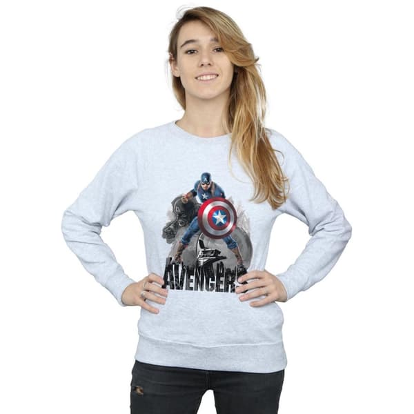 Marvel Womens/Ladies Captain America Action Pose Sweatshirt