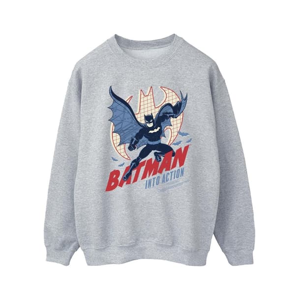 DC Comics Batman Into Action-tröja för herrar Sports Grey M