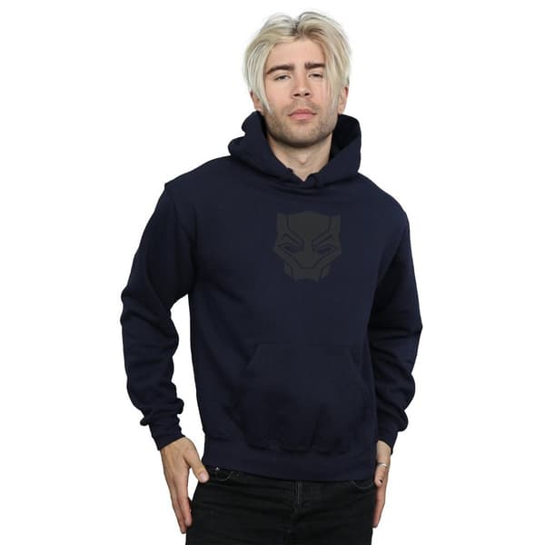 Marvel Mens Black Panther Black On Black Hoodie