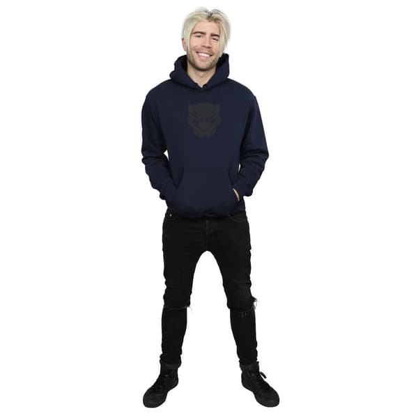 Marvel Mens Black Panther Black On Black Hoodie