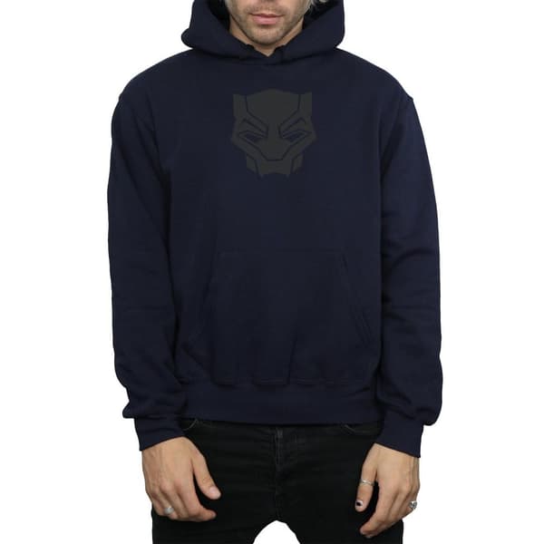 Marvel Mens Black Panther Black On Black Hoodie
