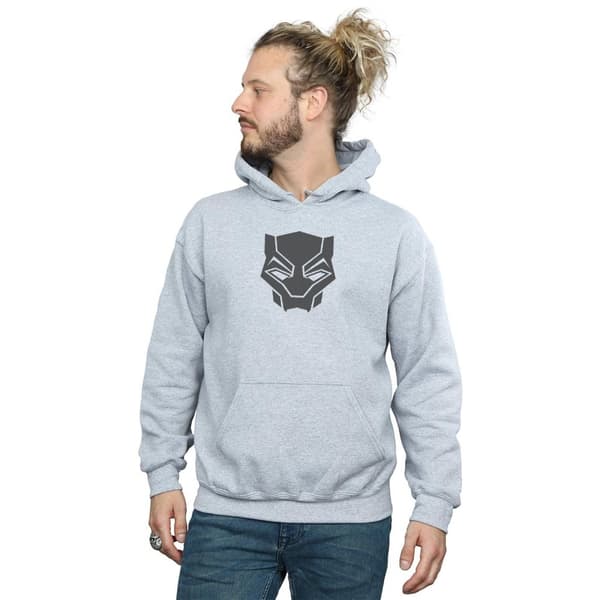 Marvel Mens Black Panther Black On Black Hoodie