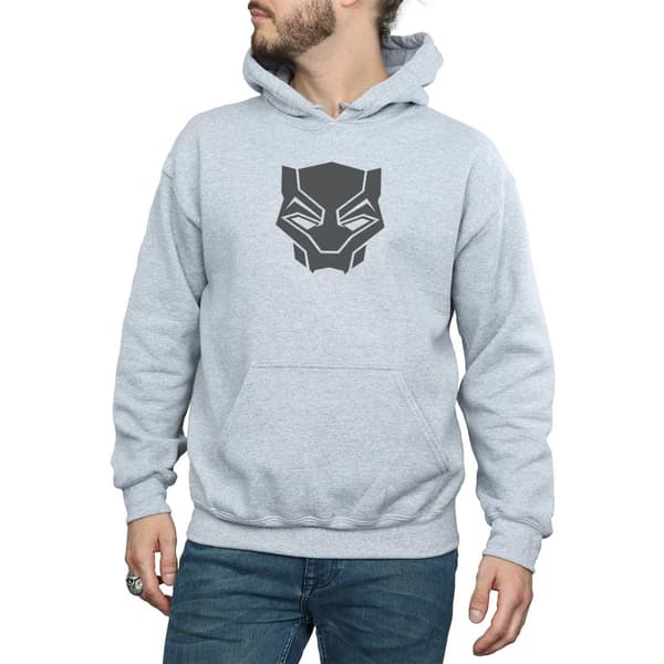 Marvel Mens Black Panther Black On Black Hoodie