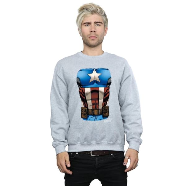 Marvel Mens Captain America Chest Burst Sweatshirt