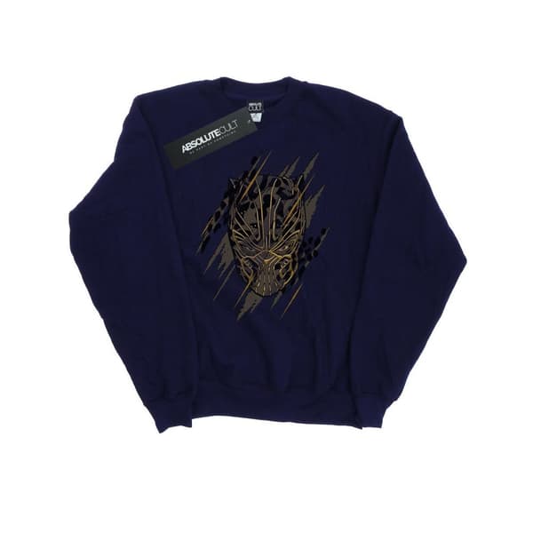 Marvel Mens Black Panther Gold Head Sweatshirt