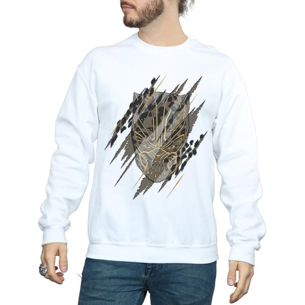 Marvel Mens Black Panther Gold Head Sweatshirt