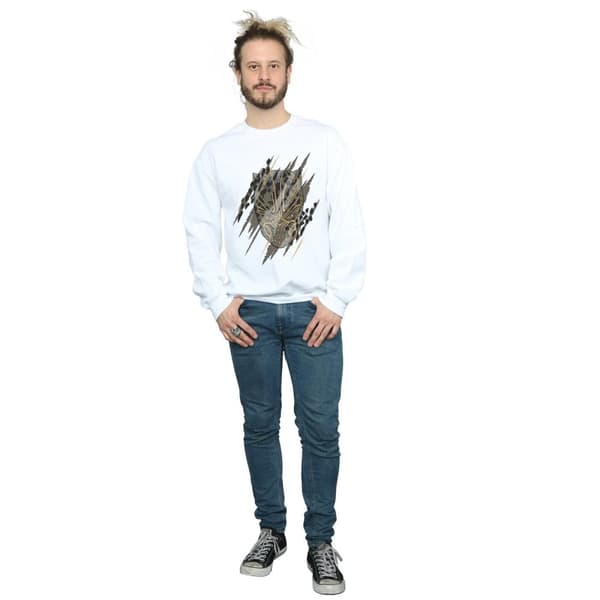 Marvel Mens Black Panther Gold Head Sweatshirt