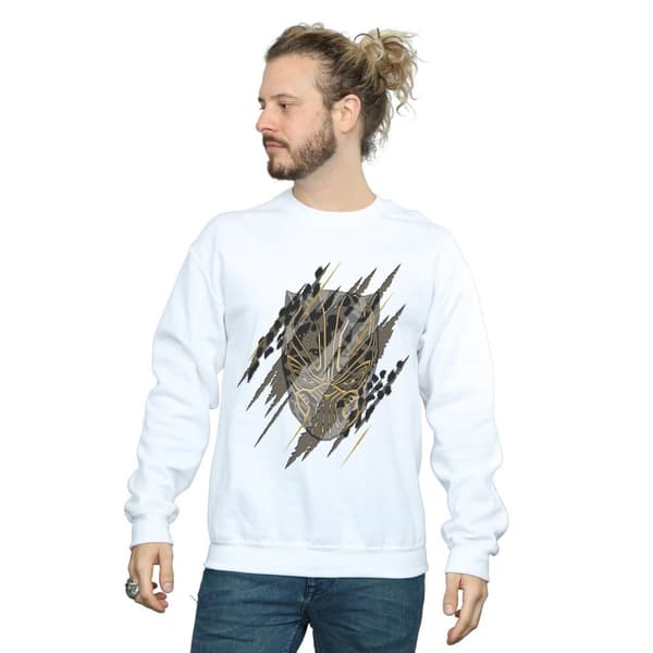 Marvel Mens Black Panther Gold Head Sweatshirt