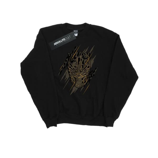Marvel Mens Black Panther Gold Head Sweatshirt