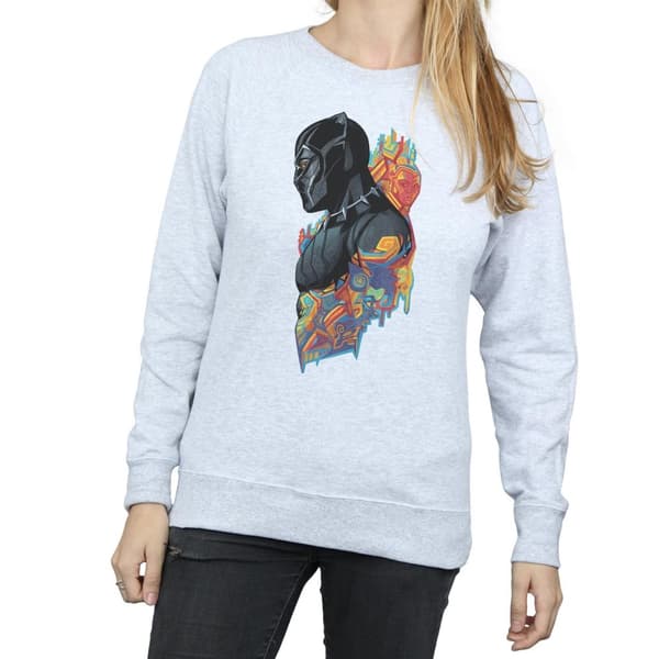 Marvel Sweatshirt med svart pantherprofil för kvinnor/damer