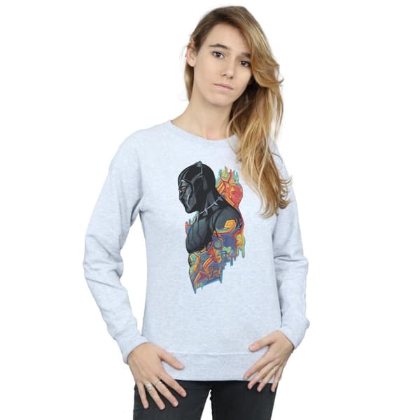 Marvel Sweatshirt med svart pantherprofil för kvinnor/damer