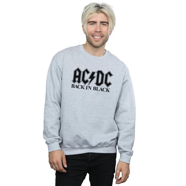 AC/DC Mens Back in Black Logo Sweatshirt