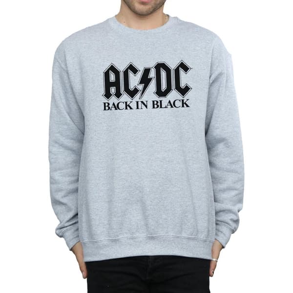 AC/DC Mens Back in Black Logo Sweatshirt
