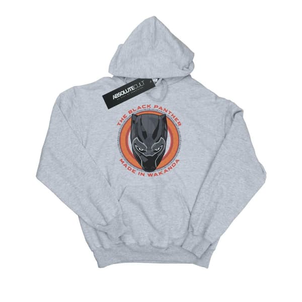 Marvel Mens Black Panther Made in Wakanda Red Hoodie Sports Grey 3XL