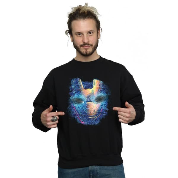 Marvel Mens Iron Man Distressed Head Sweatshirt