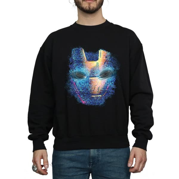 Marvel Mens Iron Man Distressed Head Sweatshirt