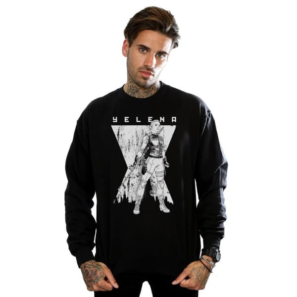 Marvel Mens Black Widow Movie Yelena Romanoff Mono Sweatshirt