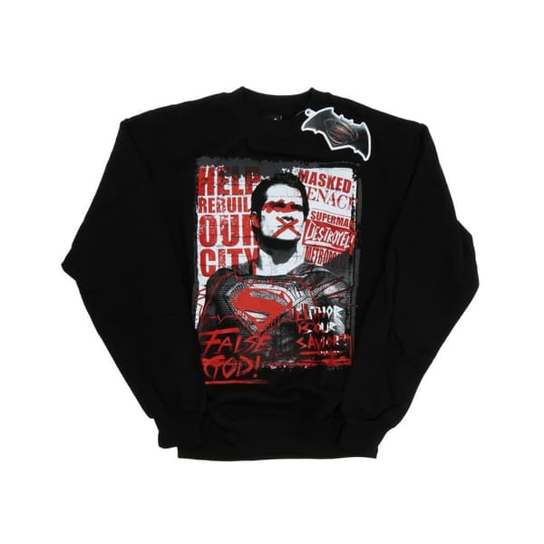 DC Comics Mens Batman v Superman False God Sweatshirt Black M
