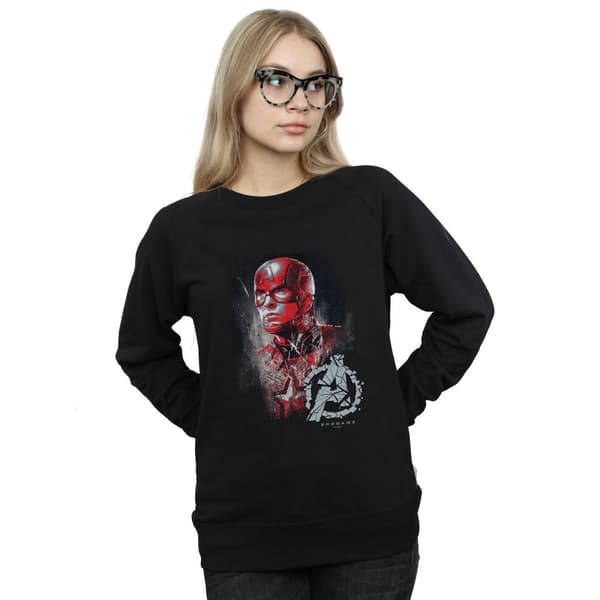 Marvel Womens/Ladies Avengers Endgame Captain America Brushed Sweatshirt