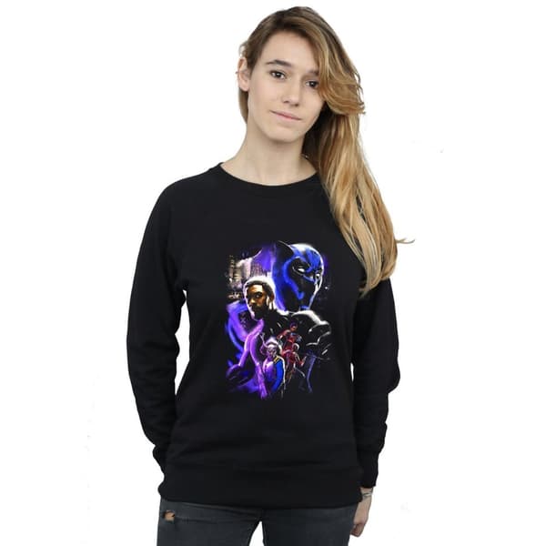 Marvel Womens/Ladies Black Panther Character Montage Sweatshirt