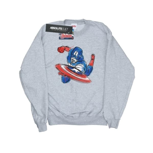 Marvel Avengers Captain America Spray Sweatshirt för flickor Sports Grey 9-11 Years