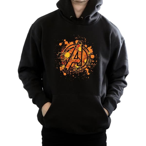 Marvel Mens Avengers Assemble Halloween Spider Logo Hoodie