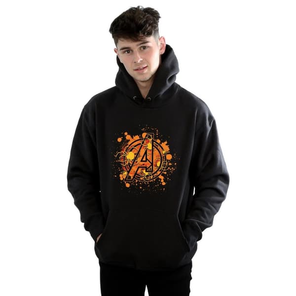 Marvel Mens Avengers Assemble Halloween Spider Logo Hoodie