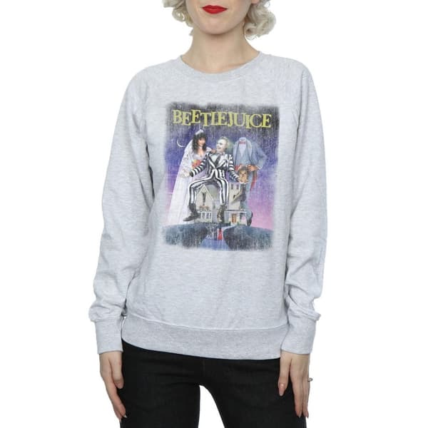 Beetlejuice Womens/Ladies Distressed Poster Sweatshirt