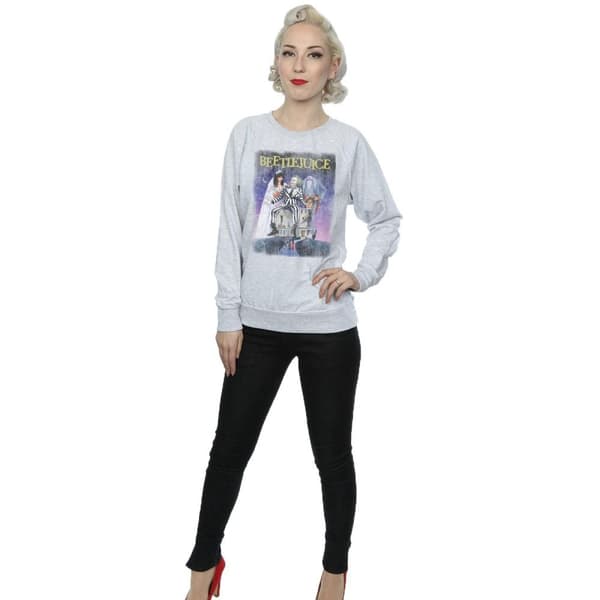 Beetlejuice Womens/Ladies Distressed Poster Sweatshirt