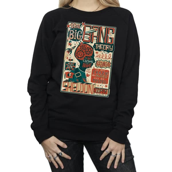 Big Bang Theory Sweatshirt med infografisk affisch - dam/dam