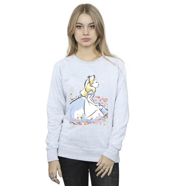 Disney Sweatshirt med skissade blommor från Alice i underlandet - dam/dam