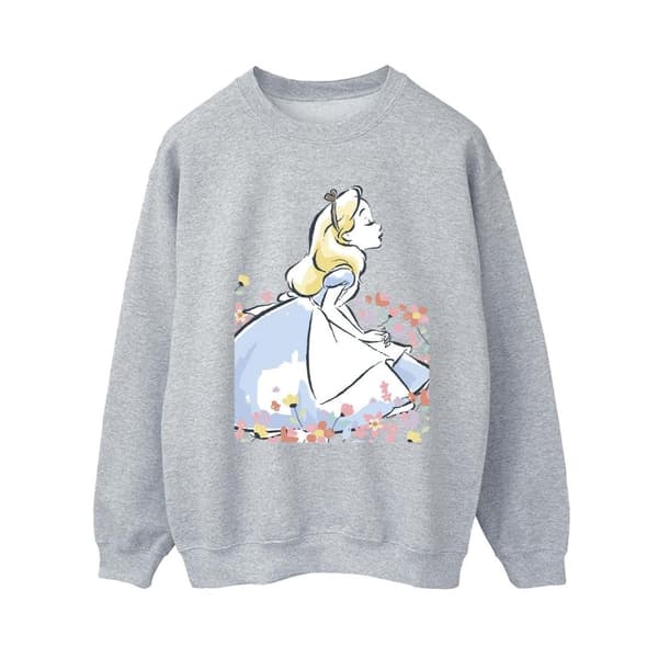 Disney Sweatshirt med skissade blommor från Alice i underlandet - dam/dam