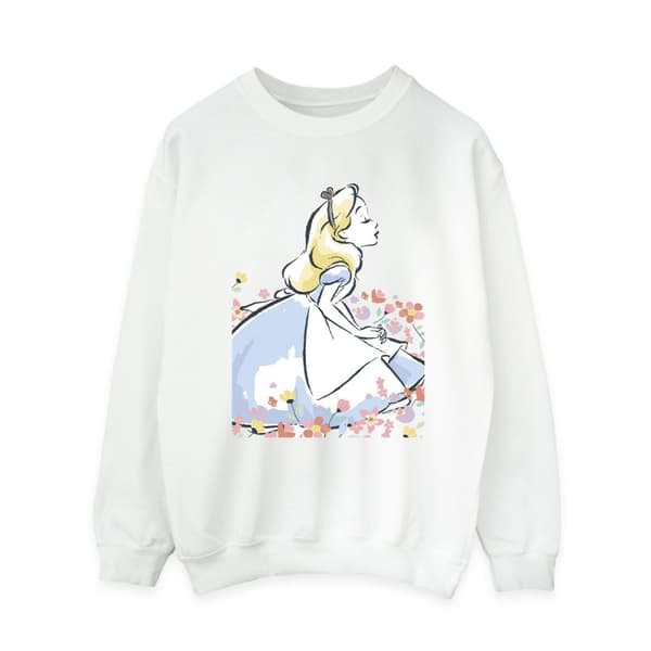 Disney Sweatshirt med skissade blommor från Alice i underlandet - dam/dam